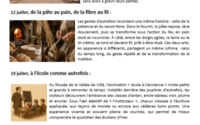 Les animations estivales au musée